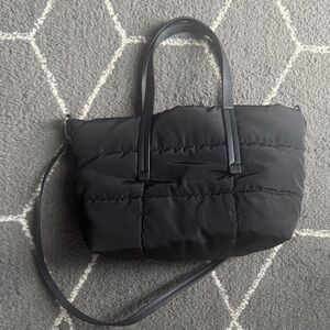 Chic Black Puffer Tote Bag
